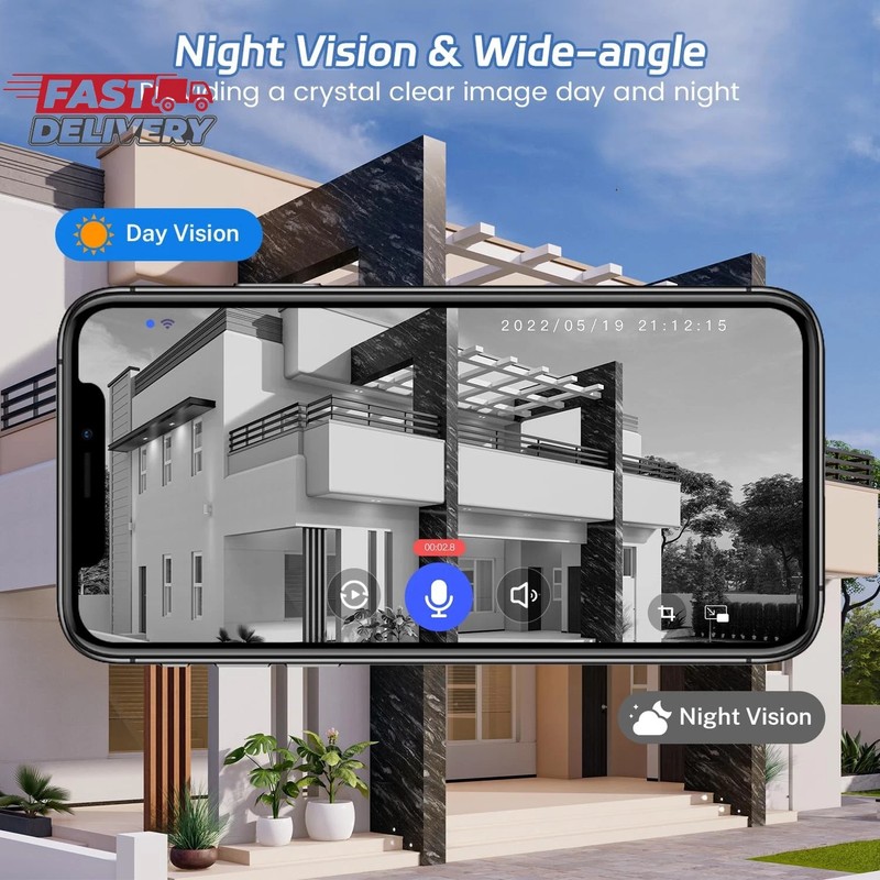 1080P Wireless Video Doorbell Camera, Night Vision, Cloud Storage (Sold Separate gallery