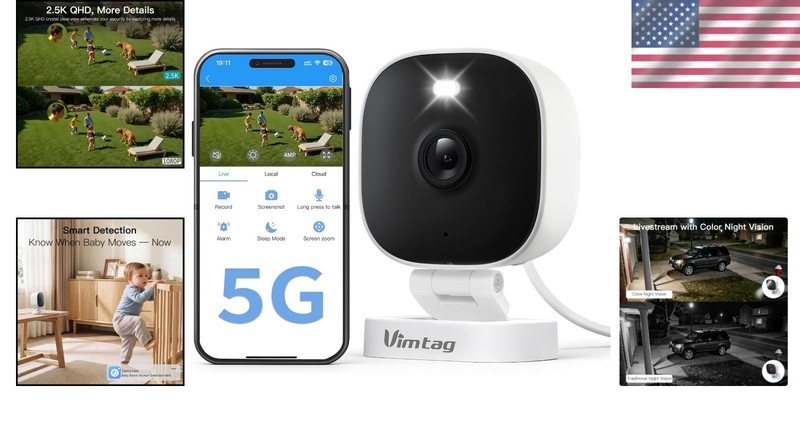 Waterproof Smart Wi-Fi Camera for Home Security with Motion Spotlight gallery