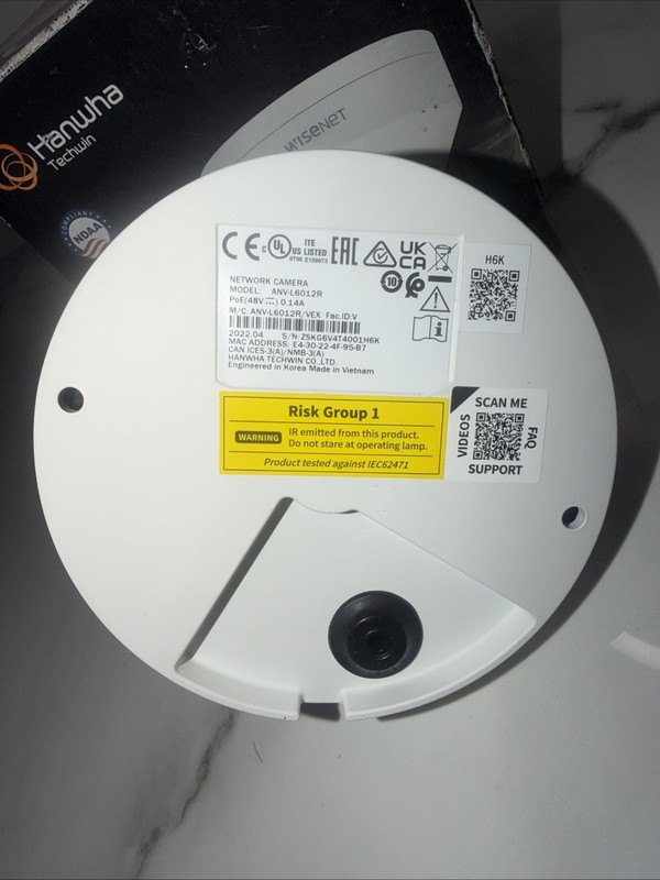 Hanwha Wisenet ANV-L6012R 2MP/30fps Dome IP Camera Security NDAA Compliant gallery