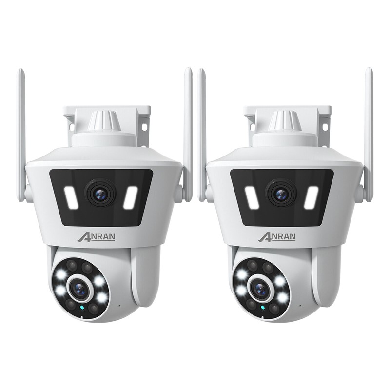 ANRAN Dual Lens Security Camera 4MP WiFi 360°PTZ Night Vision Home Outdoor 2Pack