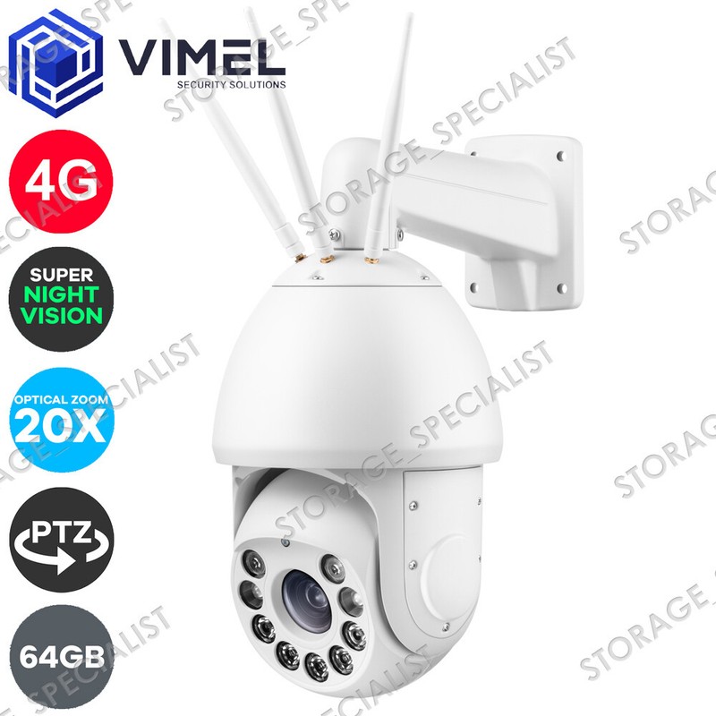 4G Security Camera 64GB Super Laser night Vision PTZ 20X Optical Zoom Outdoor