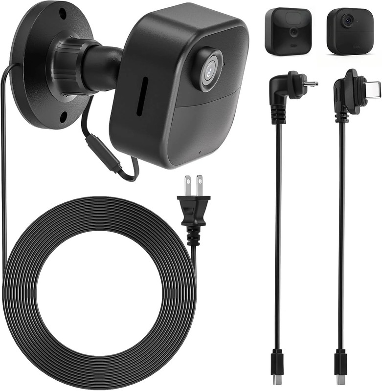 2in1 25ft Power Cable with Adapter & Wall Mount for Blink Outdoor 4 (4th Gen) &(