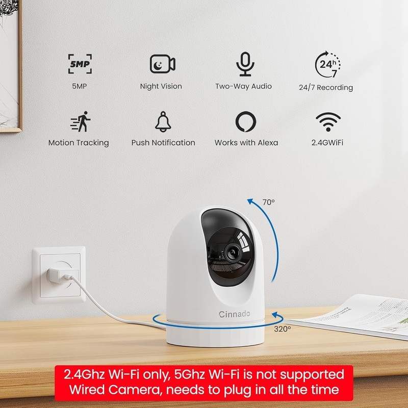 HD Indoor Security Camera with Continuous Recording & Night Vision - 24/7 Safety gallery