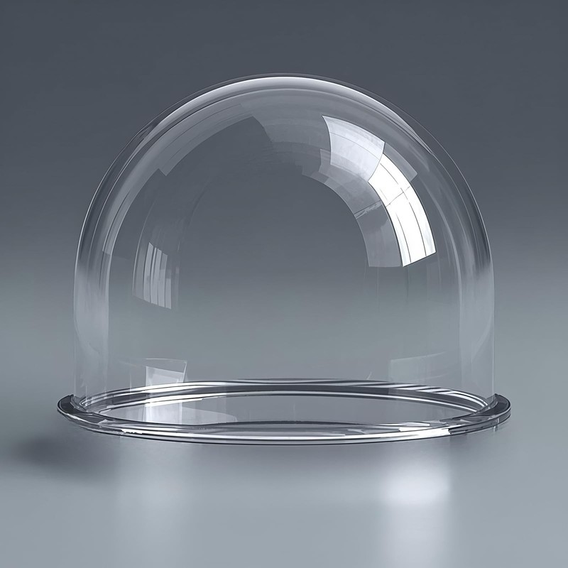 7" Clear Acrylic Dome Cover for CCTV Security Camera - 177mm x 130mm, Pre-drille gallery