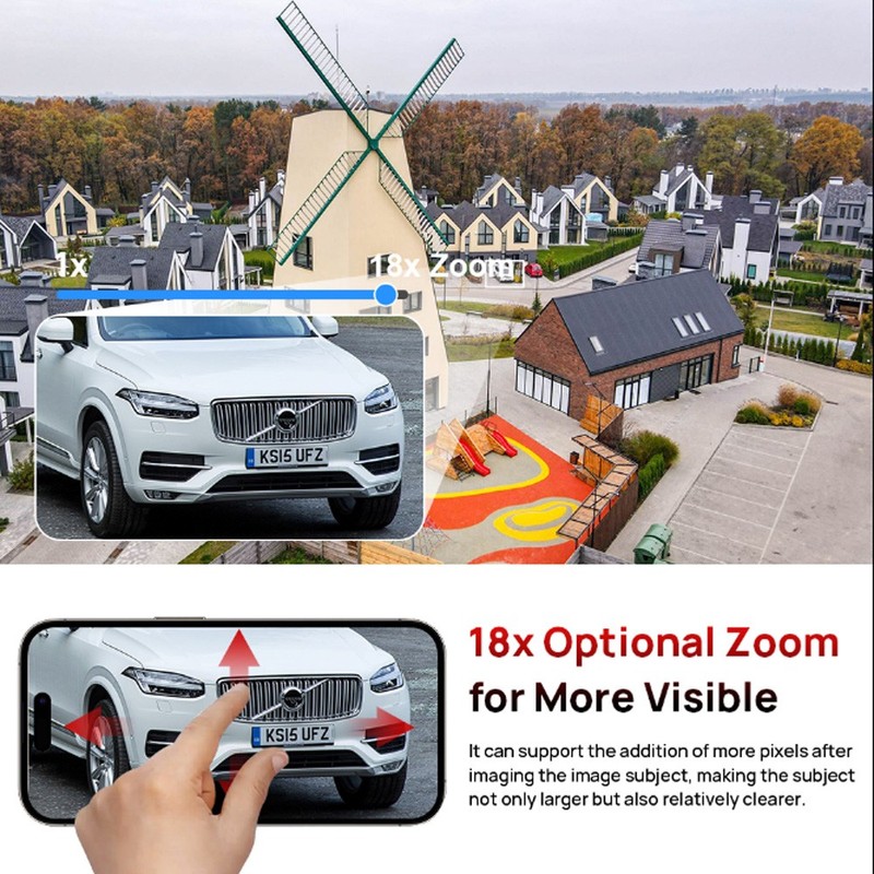 Vikylin 4K 5/8MP 360° 18/25/40x Zoom PTZ Camera IR POE 2 Way Audio Auto Tracking gallery
