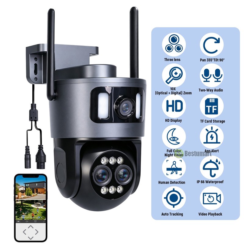8MP 4K WiFi Security Camera 10X Zoom 5G & 2.4g Outdoor Two Way Audio Home Cam gallery