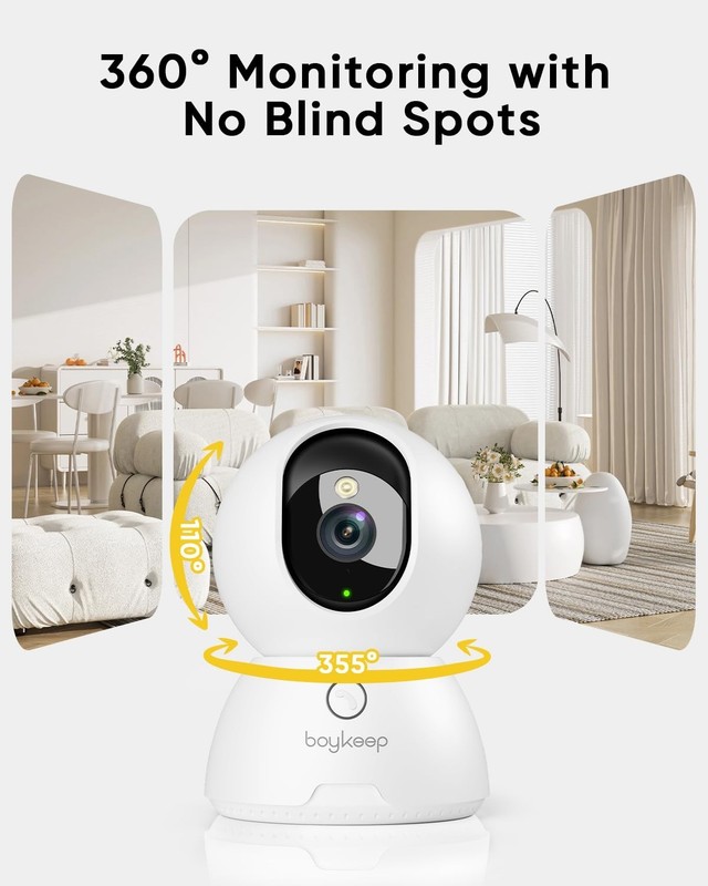 2-Pack 2K Indoor Security Cameras with Night Vision, Motion Detection, 2-Way Aud gallery