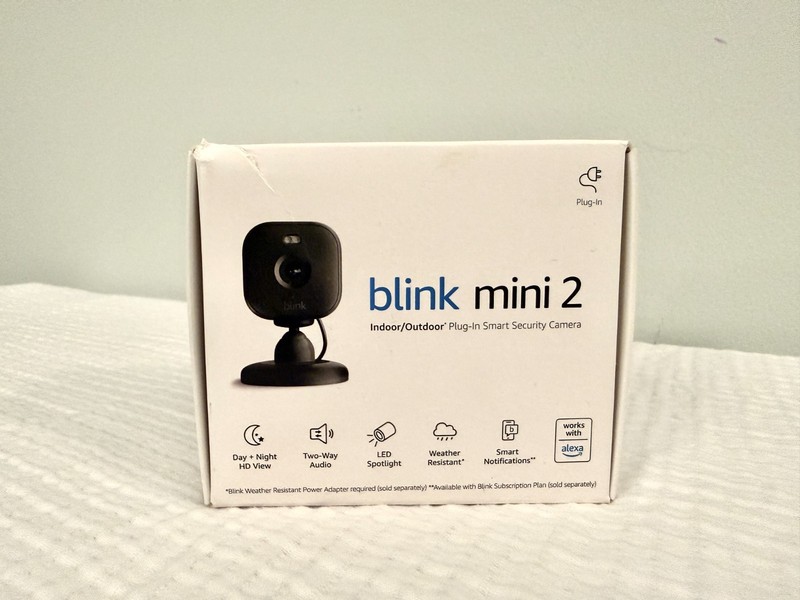 Blink Mini 2 Indoor/Outdoor Plug-In Smart Security Camera Up to 1080p HD