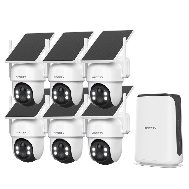 Solar Battery Powered Wireless WiFi Outdoor Pan/Tilt Home Security Camera System