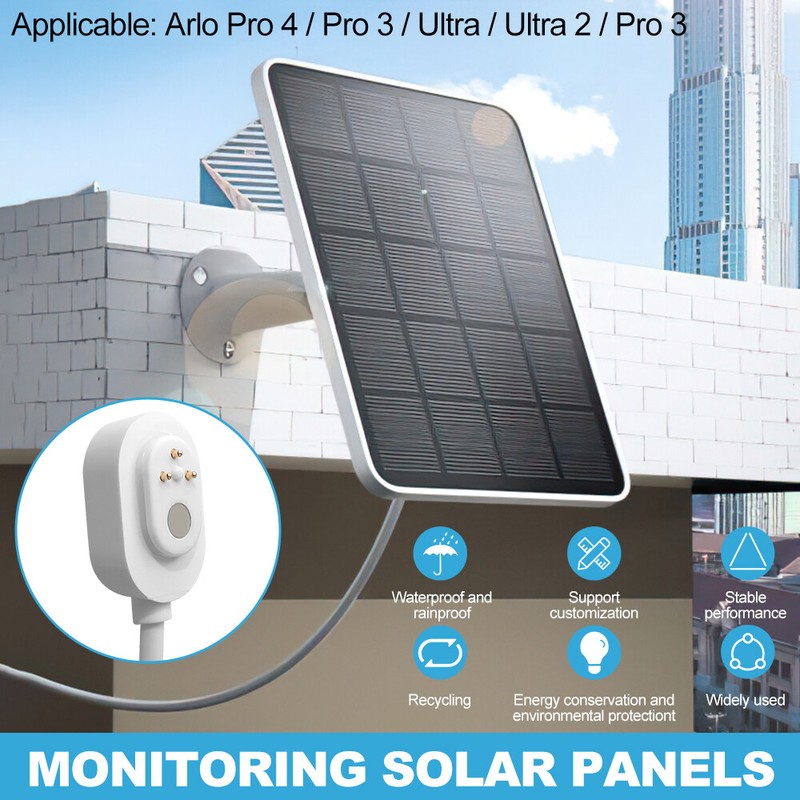10ft cable-4W-5V Solar Panel Charger for Ring Camera Spotlight & Stick Up Cam gallery