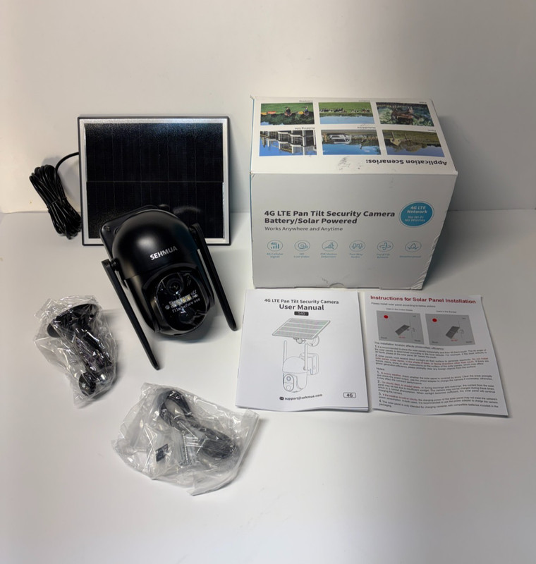NEW Sehmua 4G LTE Pan Tilt Solar Home Security Camera w/Spotlight Model S40