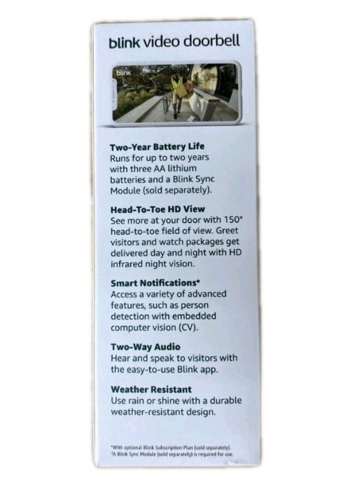 Blink Wireless Video Doorbell 2nd Gen Latest Model Black HD 2 Year battery Life gallery