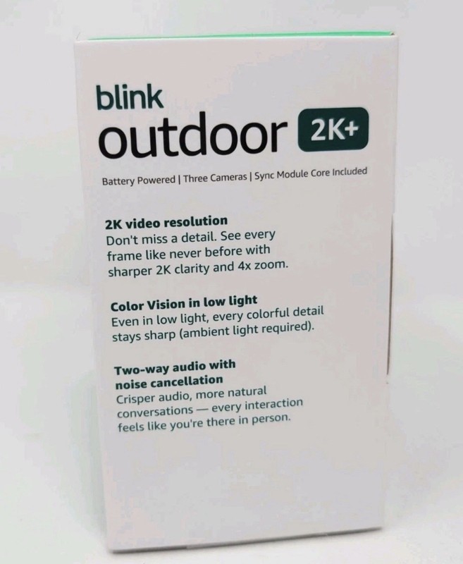 NEW: Blink Outdoor 2K+ Wireless Security Cameras 3 Camera System (White) SEALED gallery