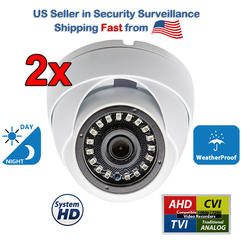 2x High Definition All Weather Night Vision CCTV Security Surveillance Camera