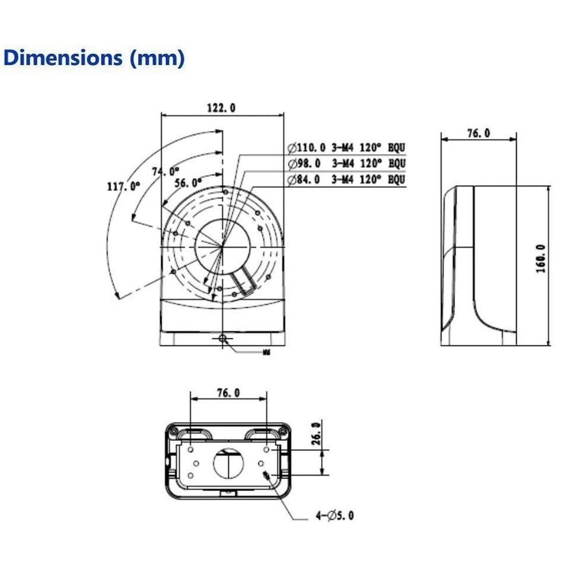 Pfb203w Wall Mount Bracket Aluminum Alloy Waterproof For Dahua Dome Ip Camera Hd gallery