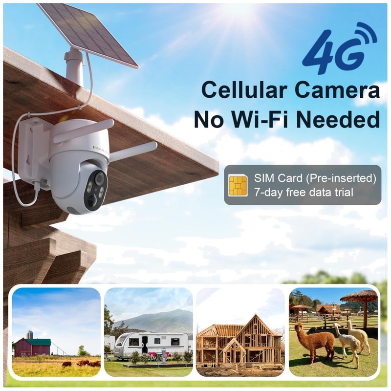 Motion Detection 4G Camera, No WiFi Needed