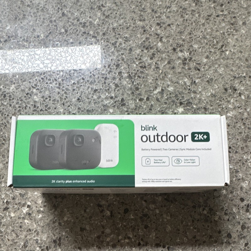 Blink Outdoor 2K+ 2K Wireless Wi‑Fi Battery Camera 2-Pack w/ Sync Module Core