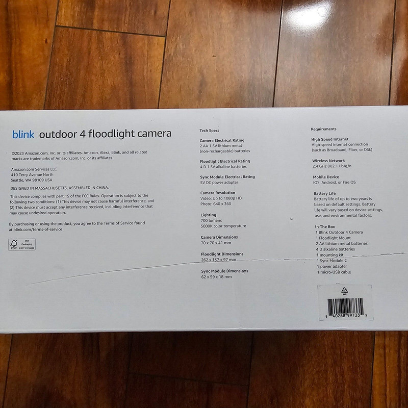Blink - Outdoor 4 Battery-Powered 1080p Security Camera with Floodlight - Black gallery