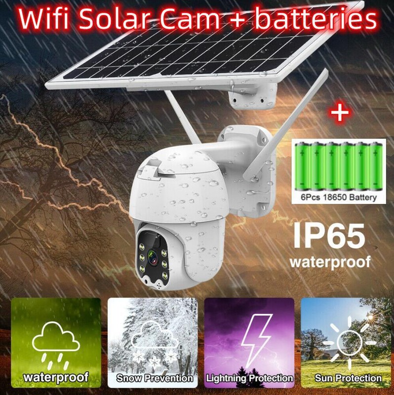 PTZ Waterproof Wifi Solar Camera SIM Card Color Night HD 1080P CCTV Surveillance