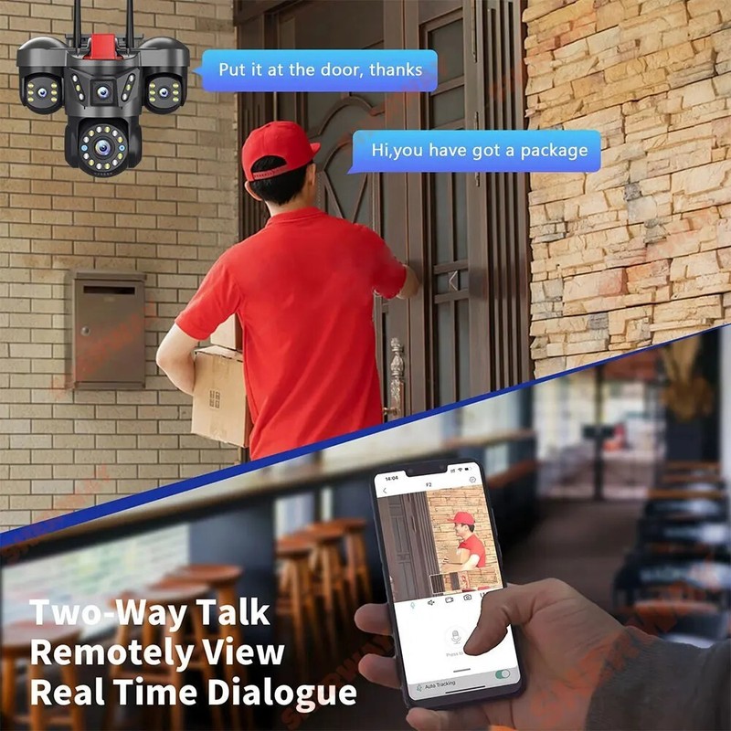 5MP 4 Lens Home Security WiFi Camera Outdoor 10K Wireless 4 Screens 16X Zoom PTZ gallery