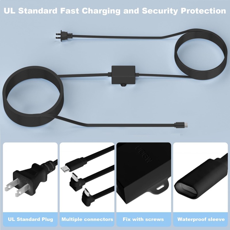 Uogw 50Ft/15m Outdoor Power Adapter Compatible with Wyze Cam V4,WYZE Black gallery