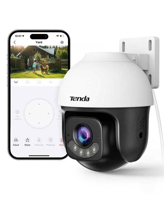 5MP QHD Outdoor Pan/Tilt Wi-Fi Security Camera, 360° Full Coverage, Color Nig…