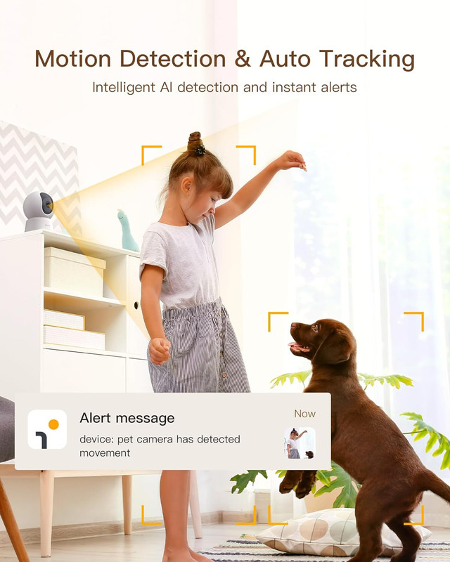 5G Indoor Security Camera, 4MP Pet Camera with Speaker for Dog/Cat, Baby Monitor gallery