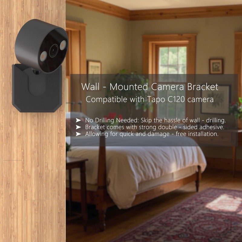 No Drill Wall Mount Compatible with Tapo C120 2 Pack - Strong Adhesive Bracket gallery