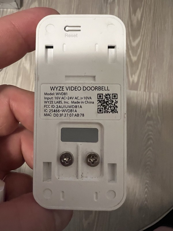 Wyze WVDB1WC1 Video Doorbell Camera White With AC Adapter And Extended Wire gallery