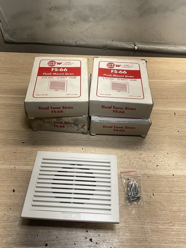 ATW) - FS66 Flush mount Dual Tone Siren (100db)/lot Of 4 /JUA2945
