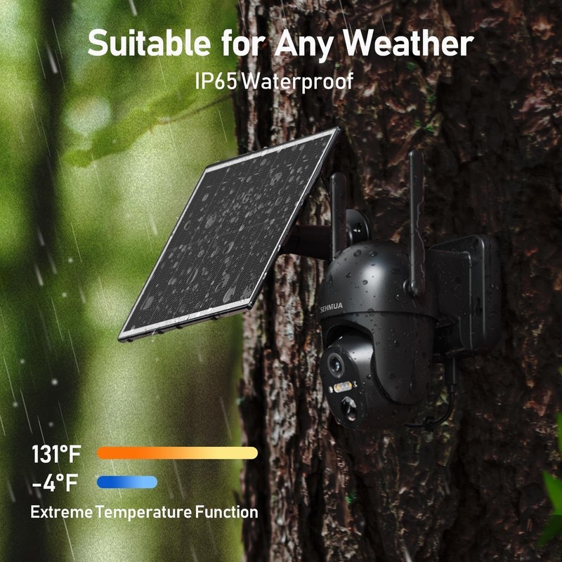 SEHMUA 4G LTE Solar Security Camera Wireless Outdoor 2K Night Vision gallery