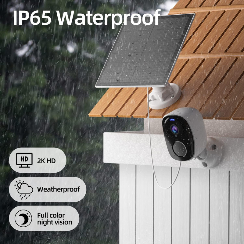 3Pc Solar Security Cameras Wireless Outdoor, 2K Battery Powered Security Cameras gallery