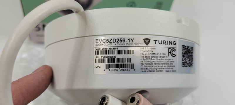 Turing EVC5ZD256-1Y 5MP Edge+ Cloud Dome Camera TV-CORE1Y VSaaS 256GB NEW gallery
