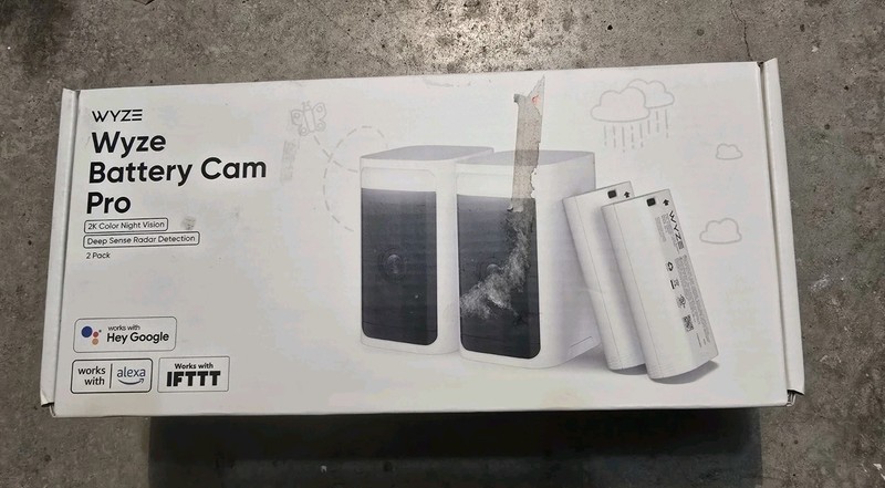 Wyze Battery Cam Pro 2-Pack, Wireless Indoor/Outdoor Home Security Camera, 2k HD
