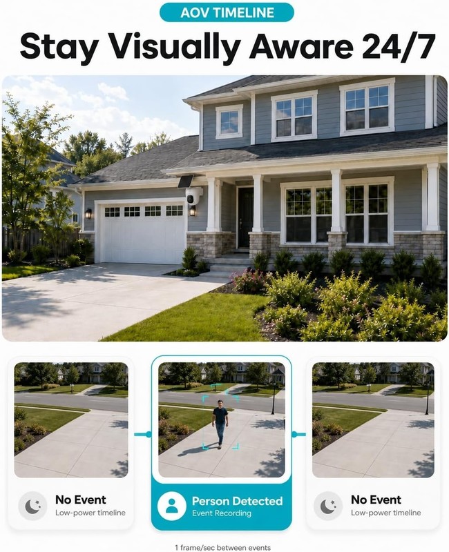 Solar Security Camera with AI Detection & 2.5K Color Night Vision - gallery