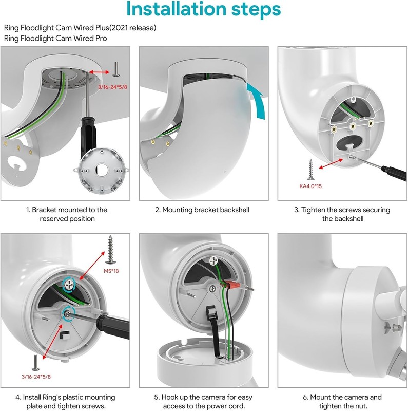 Compact Eave Mount for Ring Floodlight Cam & Blink - Weather-Resistant Security gallery