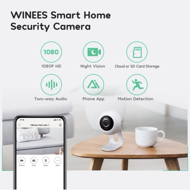 winees Indoor Security Camera, Baby Monitor Wi-Fi Smart Home IP Camera w/ Motion gallery