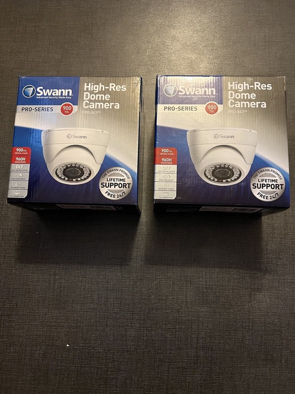 swann pro series 900 tvl high-res dome camera PRO-843 white 2 cameras NEW WHITE