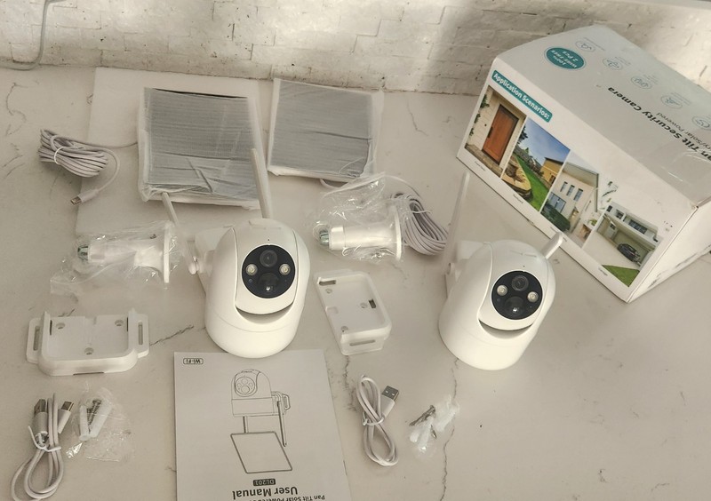 SEHMUA 2K Solar Wireless Wi‑Fi Outdoor Pan-Tilt IP Security Cameras 2-Pack gallery