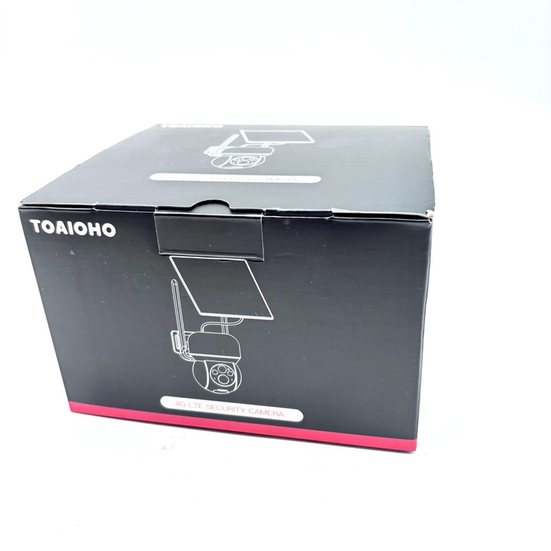 TOAIOHO Solar Powered 4G LTE Weatherproof Security Camera – Black
