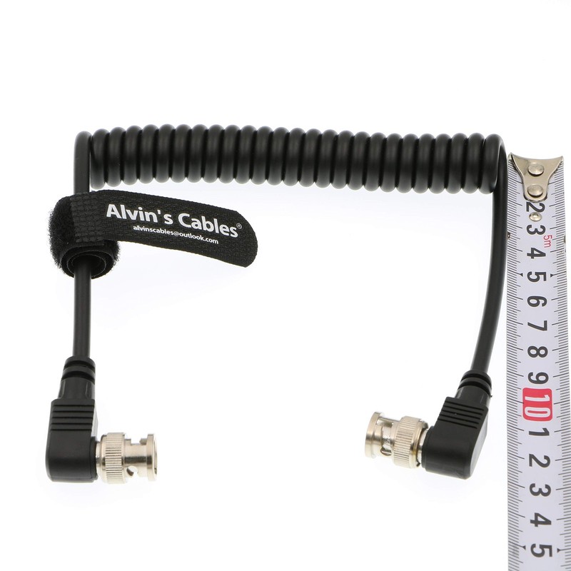 Coiled 3G SDI Right Angle BNC To Right Angle BNC Coaxial Cable Blackmagic gallery
