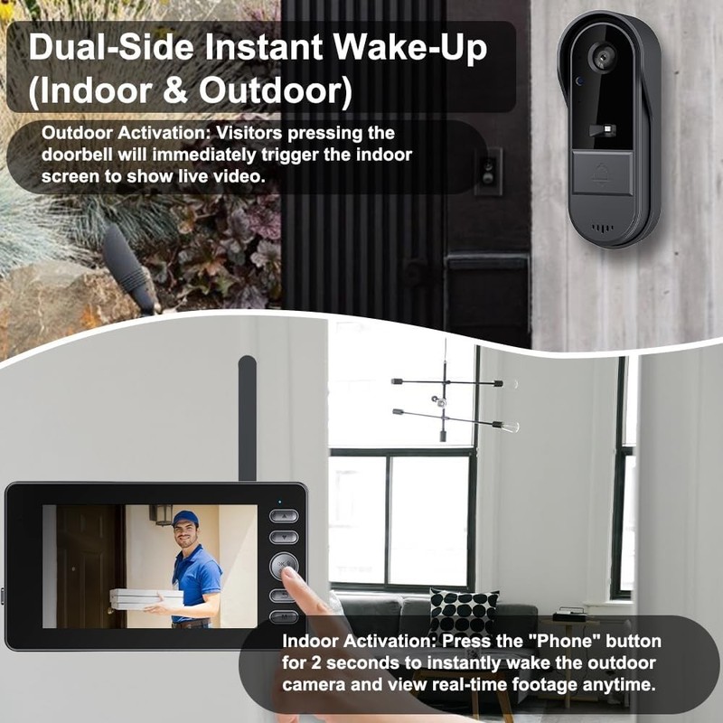 Doorbell Camera Wireless No Subscription with Monitor for Home/Apartment, Video gallery