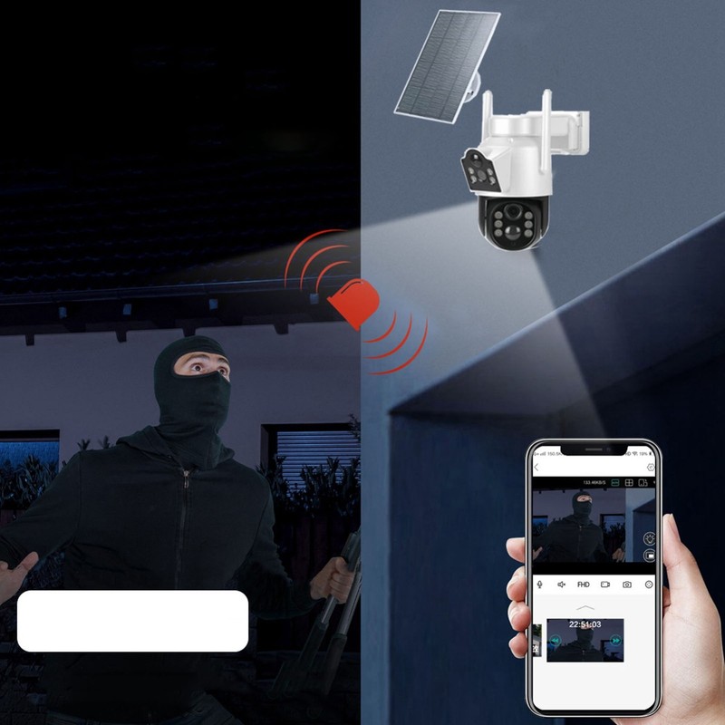 Outdoor Solar Security Camera, 2MP Dual Lens WiFi Surveillance with Solar Panel gallery