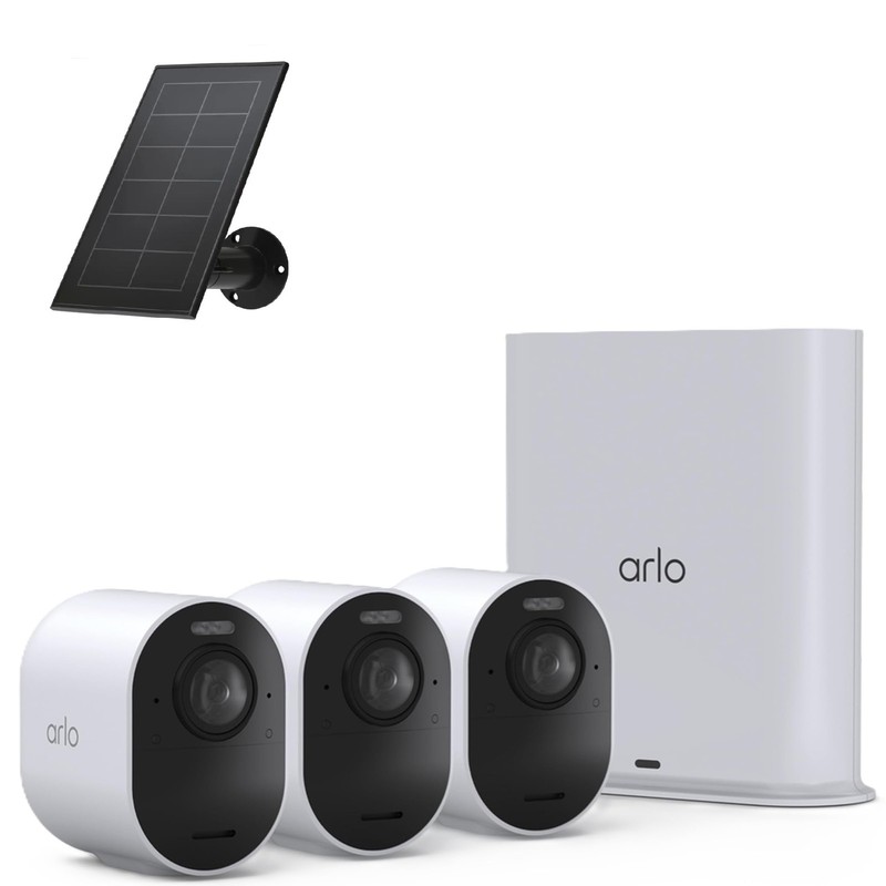 Arlo Ultra 2 Outdoor Camera 4K HDR, UHD 3 Camera Security System with 1 Black