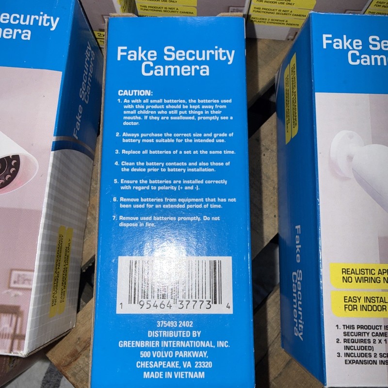 8- Dummy Security Camera New In Box White Battery Operated Fake Decoy Cameras gallery