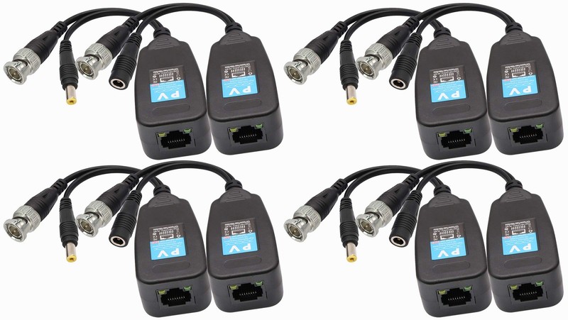 Video Balun RJ45 to BNC Transceiver Transmitter HD-CVI/TVI/AHD/CVBS with DC P…