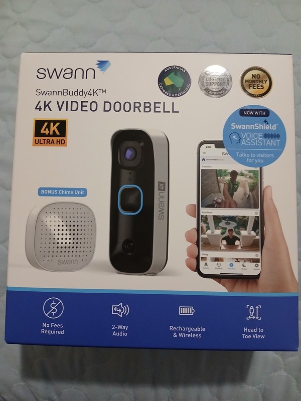 SwannBuddy4K 4K Ultra HD Video Doorbell New. Sealed SWIFI-4KBUDDY-GL BRAND NEW