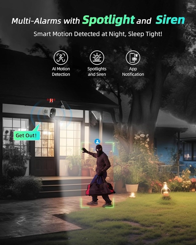 Weatherproof 2K Outdoor Camera, AI Motion Detection, 2 Pack gallery