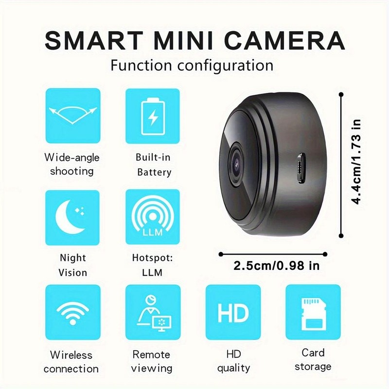 Tiny Smart Mini Camera Wireless Home Security Cam HD Remote Mobile Monitor Easy gallery
