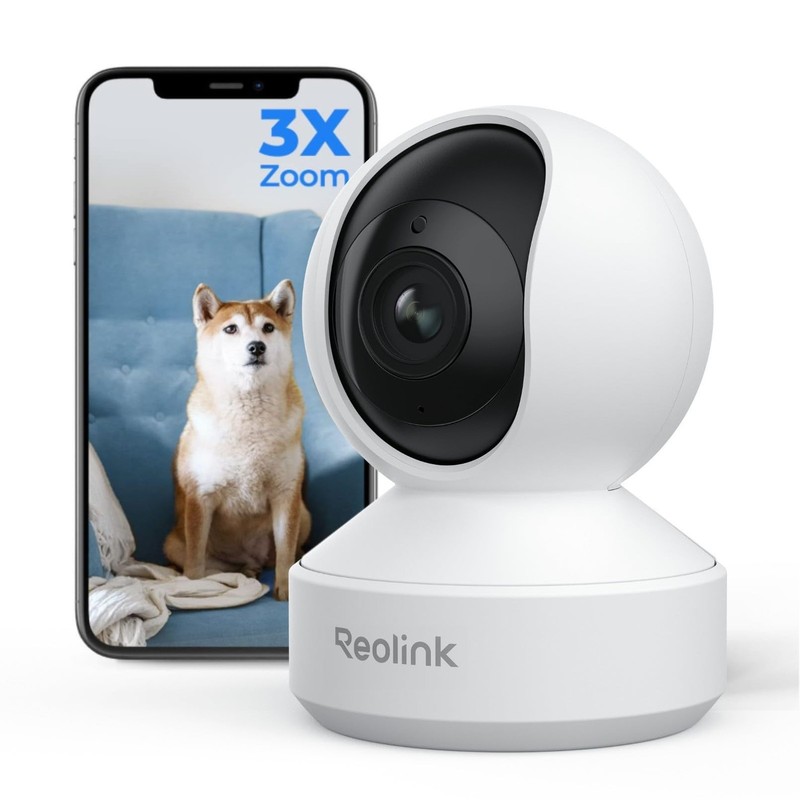 4K UHD Pan & Tilt Dual-Band Wi-Fi 6 Indoor Security Camera with 3X Optical Zo…